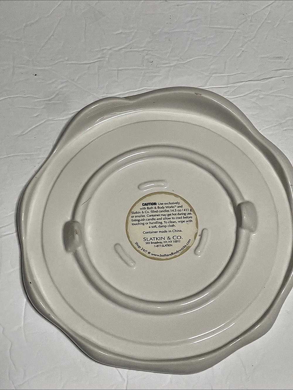 Slatkin & Co. Soap Dish Candle Holder White